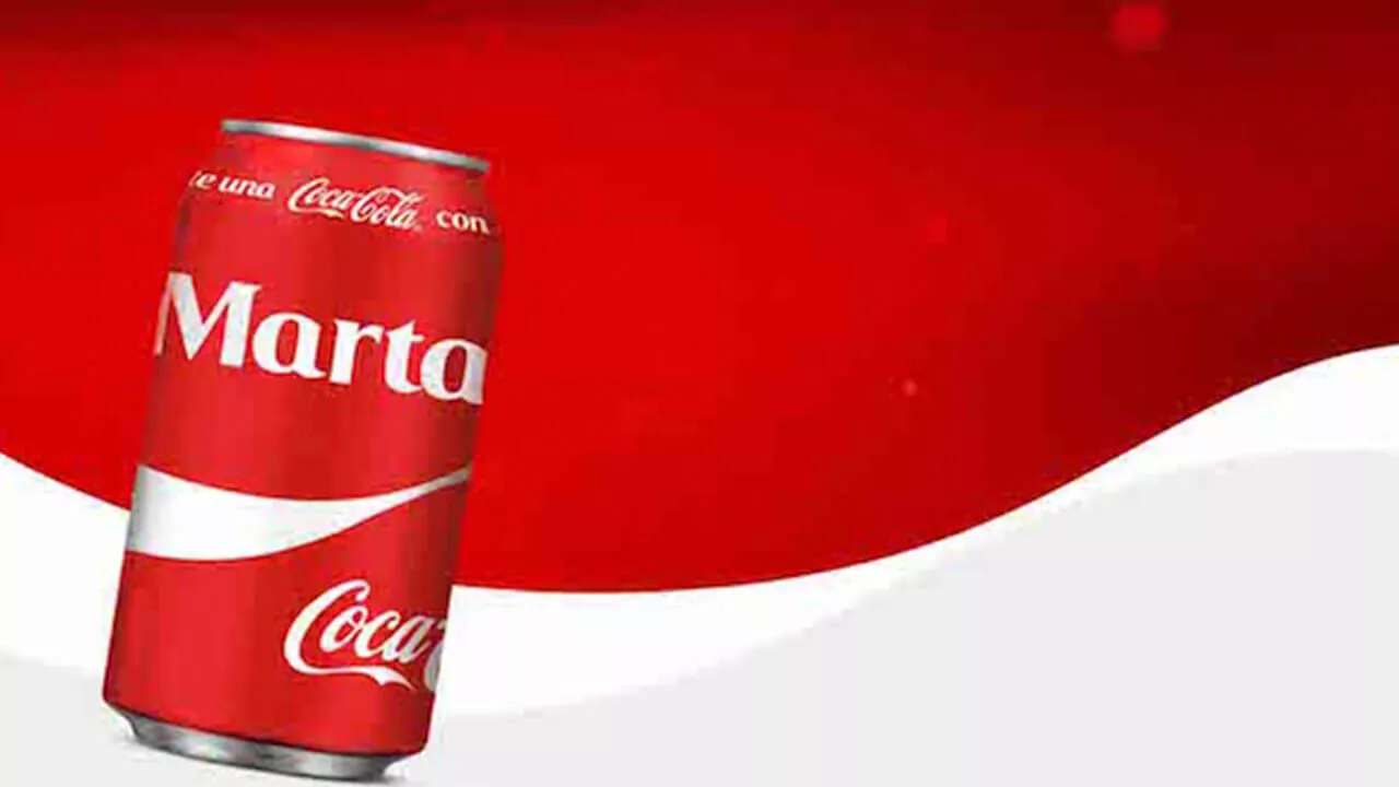 Lata de Coca-Cola con nombre de Marta